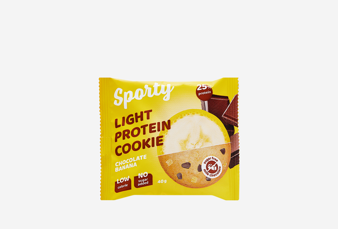 Печенье обогащенное белком Шоколад-банан SPORTY Protein Light 1 шт цена и фото