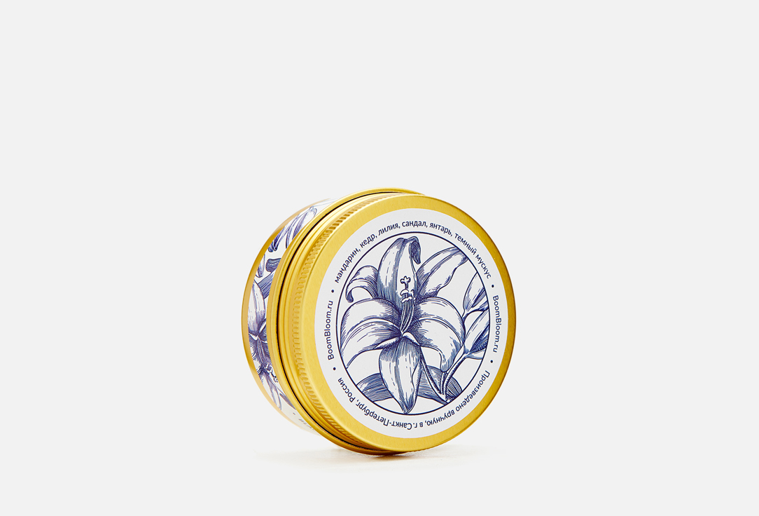 цена Свеча соевая ароматическая BOOMBLOOM Black lily and amber 90 г