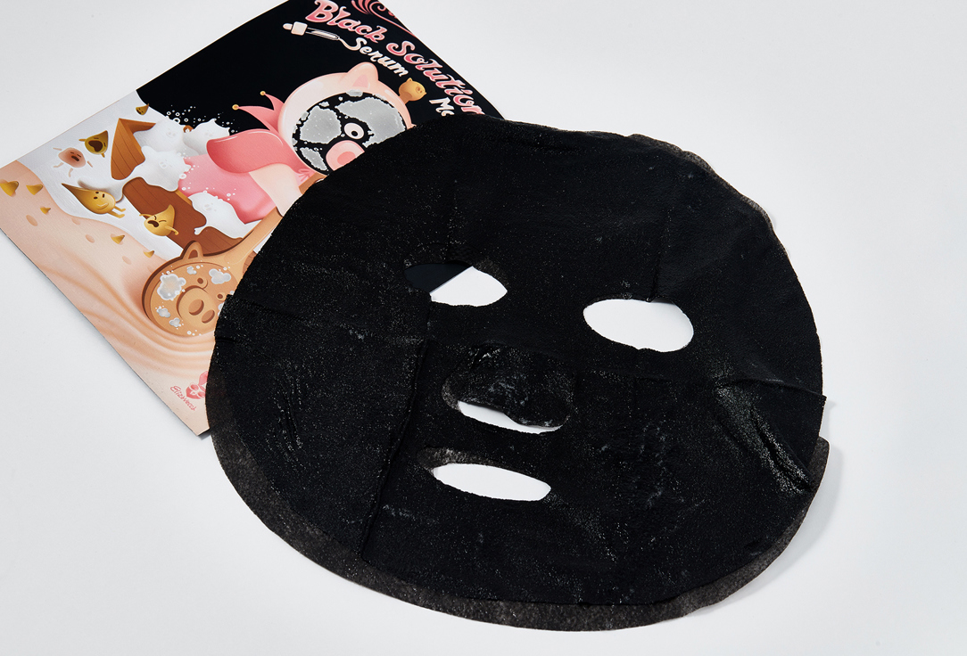 Пузырьковая тканевая маска для лица Elizavecca Witch Piggy Hell-Pore Black Solution Bubble Serum Mask Pack 
