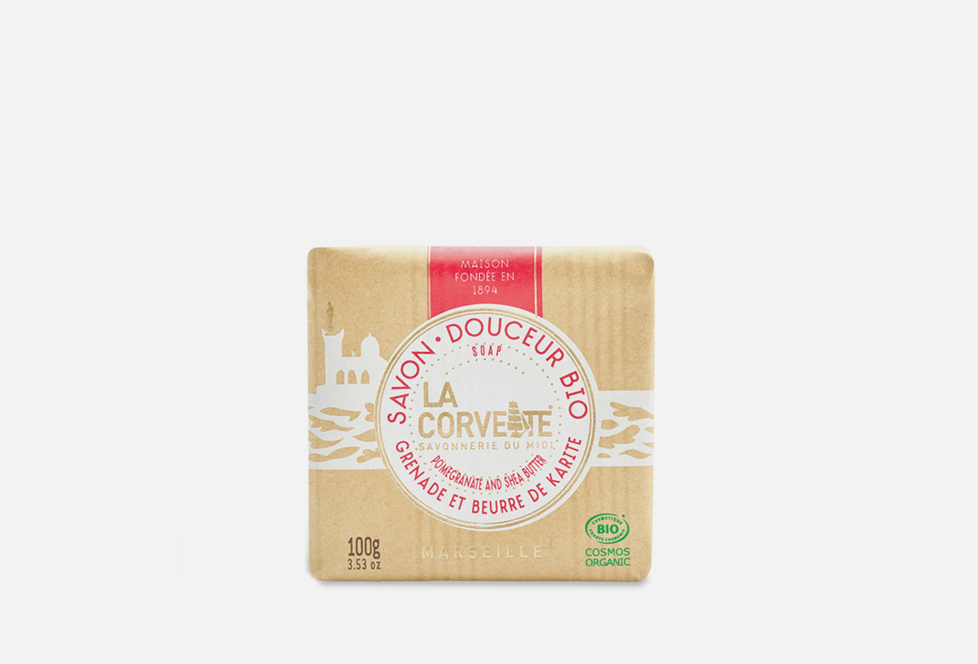 

Органическое мыло LA CORVETTE, Savon Douceur Bio KARITE GRENADE 100 г