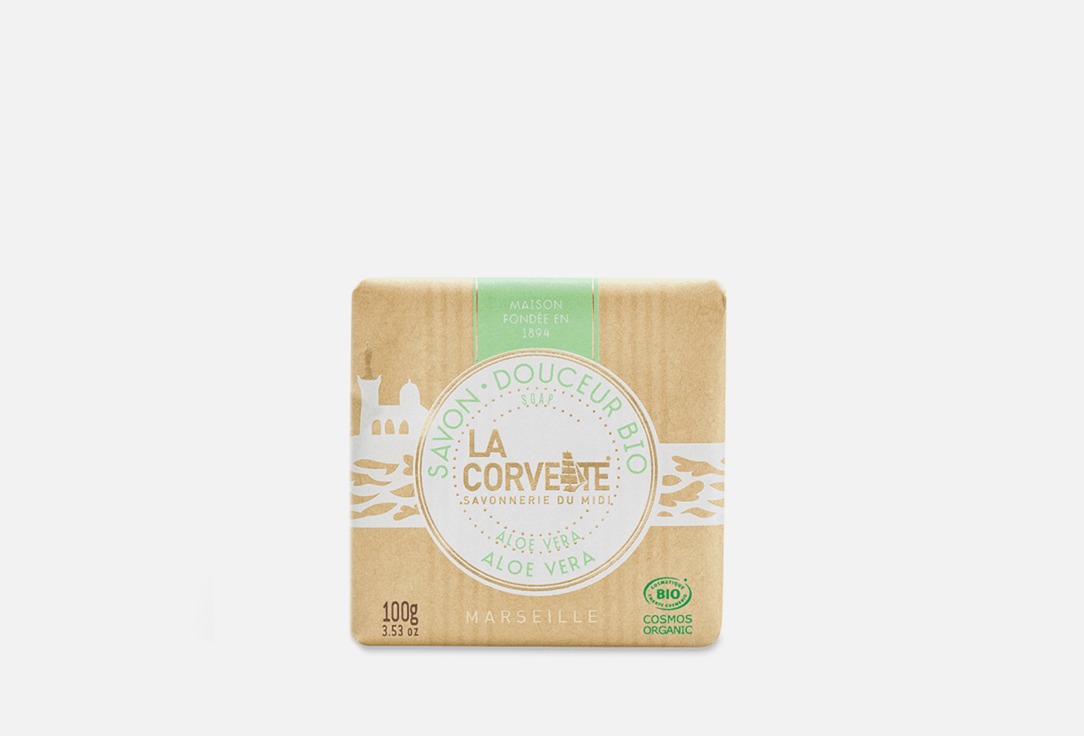 цена Органическое мыло LA CORVETTE Savon Douceur Bio Aloe Vera 100 г