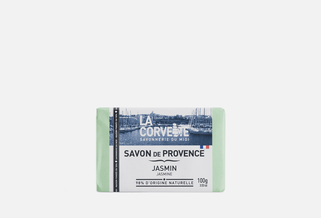 мыло твердое la corvette мыло туалетное прованское для тела жасмин savon de provence jasmin Прованское туалетное мыло LA CORVETTE Savon de Provence JASMIN 100 г