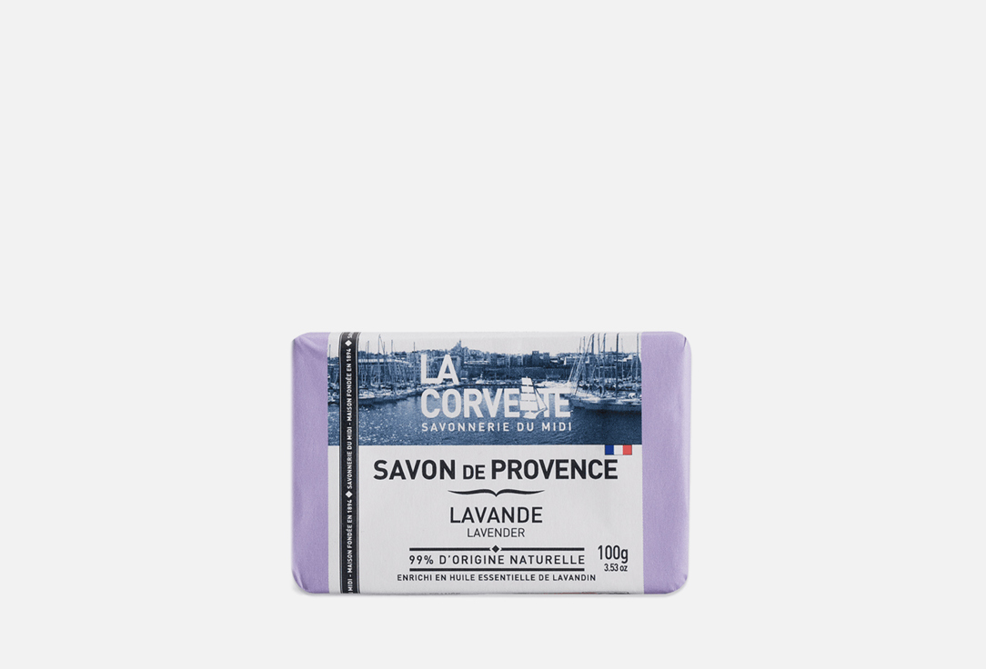 мыло твердое la corvette мыло туалетное прованское для тела лаванда в кубе cube parfume de provence lavender Прованское туалетное мыло LA CORVETTE Savon de Provence LAVANDE 100 г
