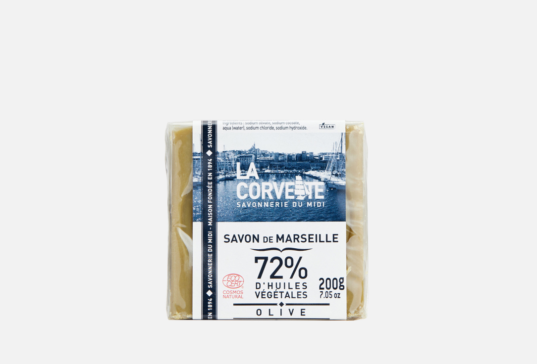 цена Традиционное марсельское оливковое мыло LA CORVETTE Cube de Savon de Marseille 200 г