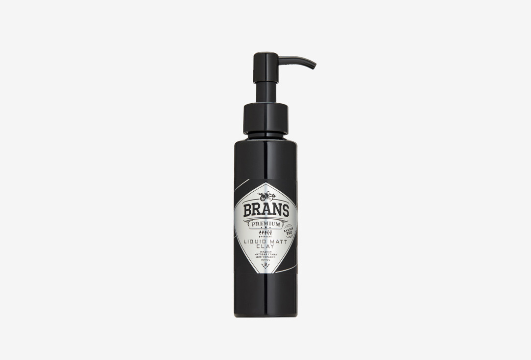 Жидкая матовая глина для укладки волос BRANS PREMIUM Liquid matt clay 100 мл brans premium спрей для укладки волос sea salt spray 100 мл