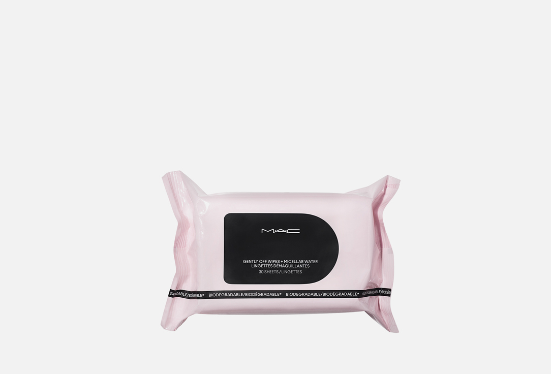 Салфетки для снятия макияжа MAC Gently Off Wipes + Miccelar water Biodegradable 