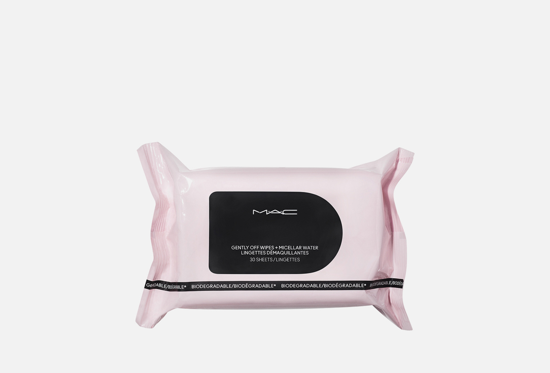 Салфетки для снятия макияжа MAC Gently Off Wipes + Miccelar water Biodegradable 