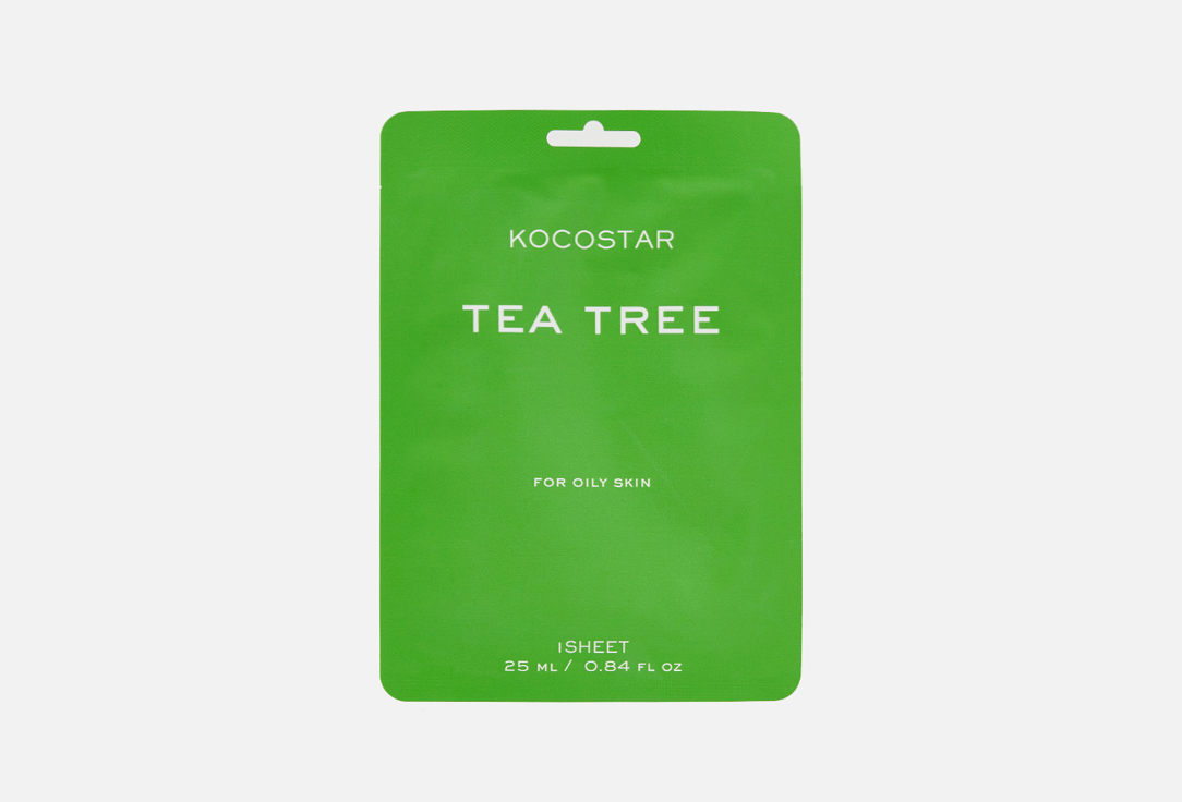 

Тканевая маска для жирной кожи лица KOCOSTAR, TEA TREE 1 шт