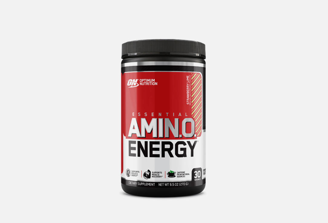 Комплекс аминокислот OPTIMUM NUTRITION Essential Amino Energy Strawberry Lime 270 г optimum nutrition essential amino energy со вкусом ананаса 9 5 унций 270 г