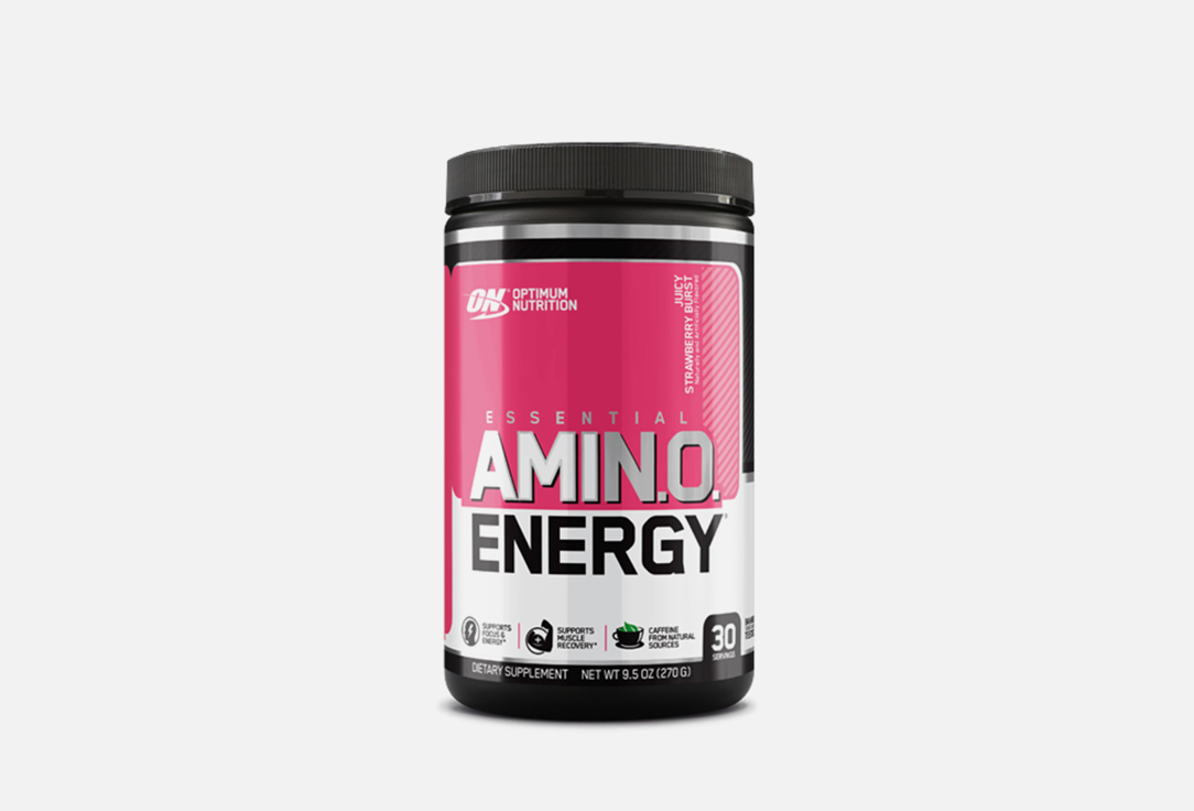 Комплекс аминокислот OPTIMUM NUTRITION Essential Amino Energy Juicy Strawberry Burst 270 г optimum nutrition essential amino energy со вкусом ананаса 9 5 унций 270 г