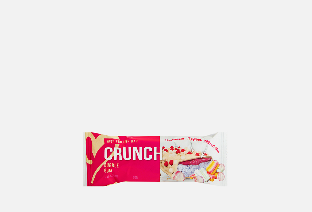 Четырёхслойный протеиновый батончик BootyBar Crunch Bar Баблгам с малиновой карамелью 