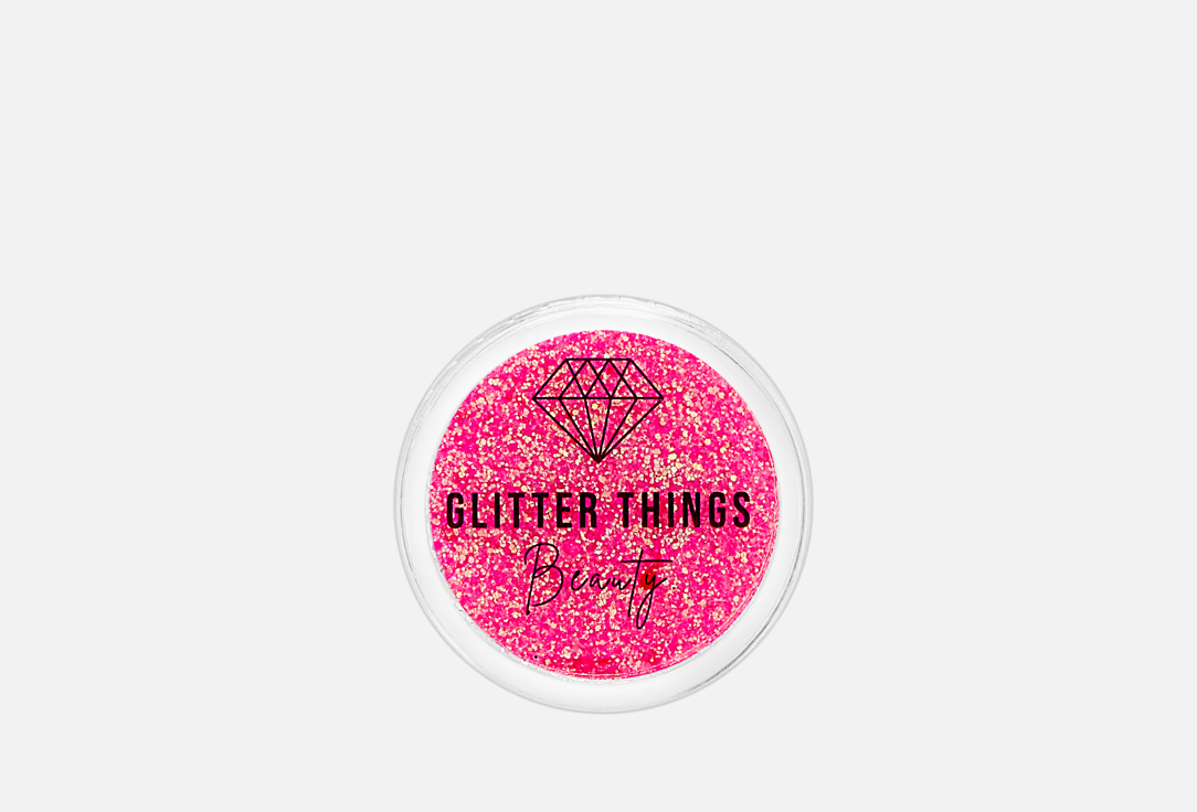Гель-Блестки для лица и тела GLITTER THINGS BEAUTY Pink neon 5 мл лайнер аквагрим неоновый для лица и тела glitter things розовый 3 гр