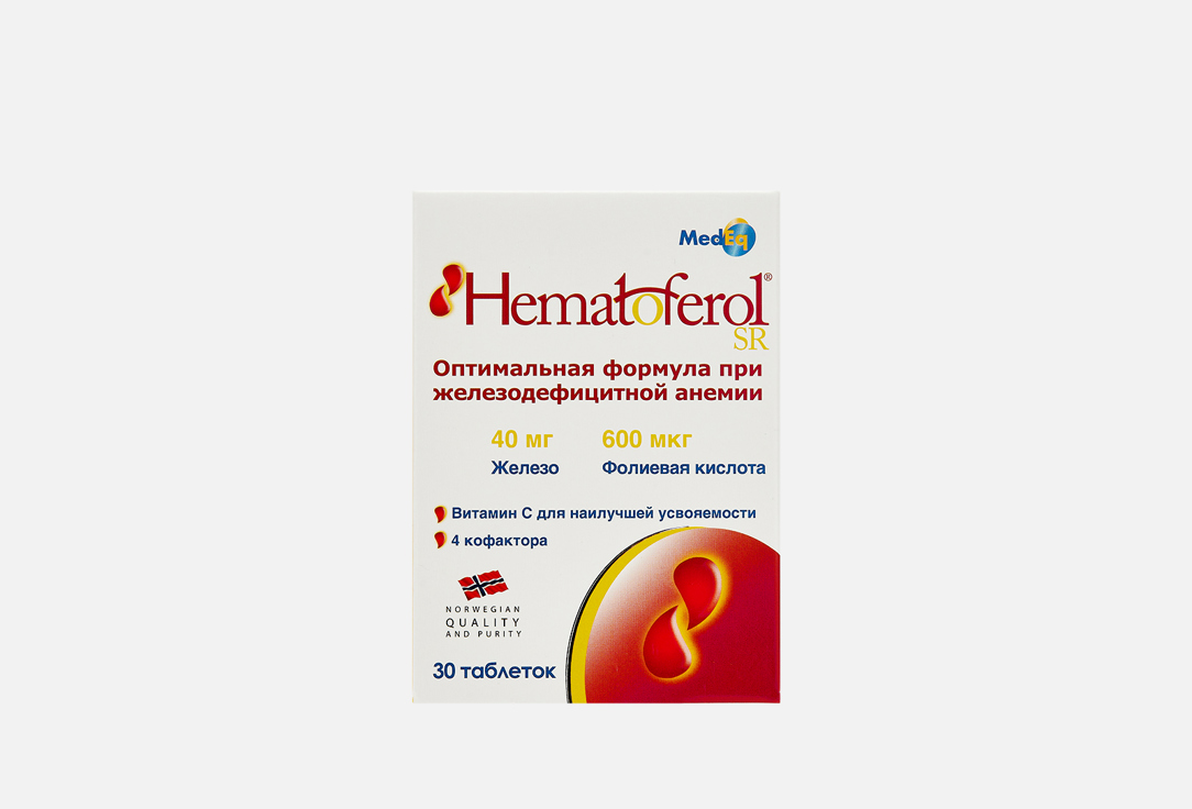 Биологически активная добавка HEMATOFEROL-SR При железодефицитной анемии 30 шт пантопразол вертекс таб ппо кишечнораств 40мг n30