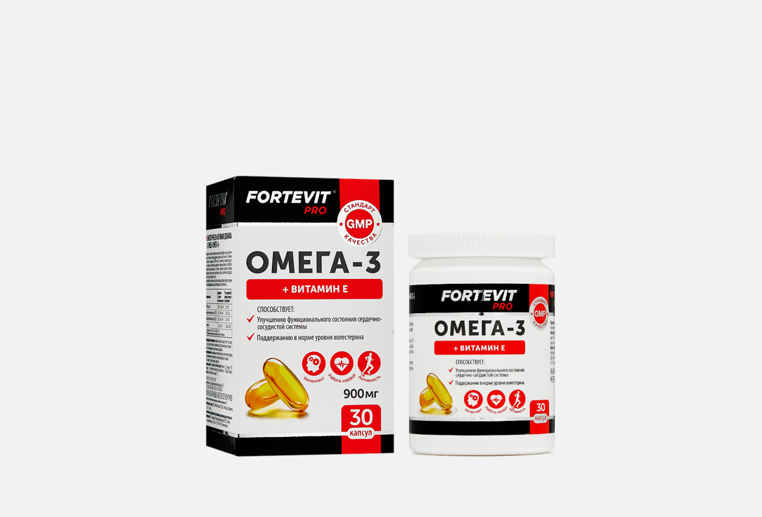 Омега 3 с витамином Е FORTEVIT 900 мг в таблетках 30 шт фортевит железо в комплекс капс n30 фармакор продакшн
