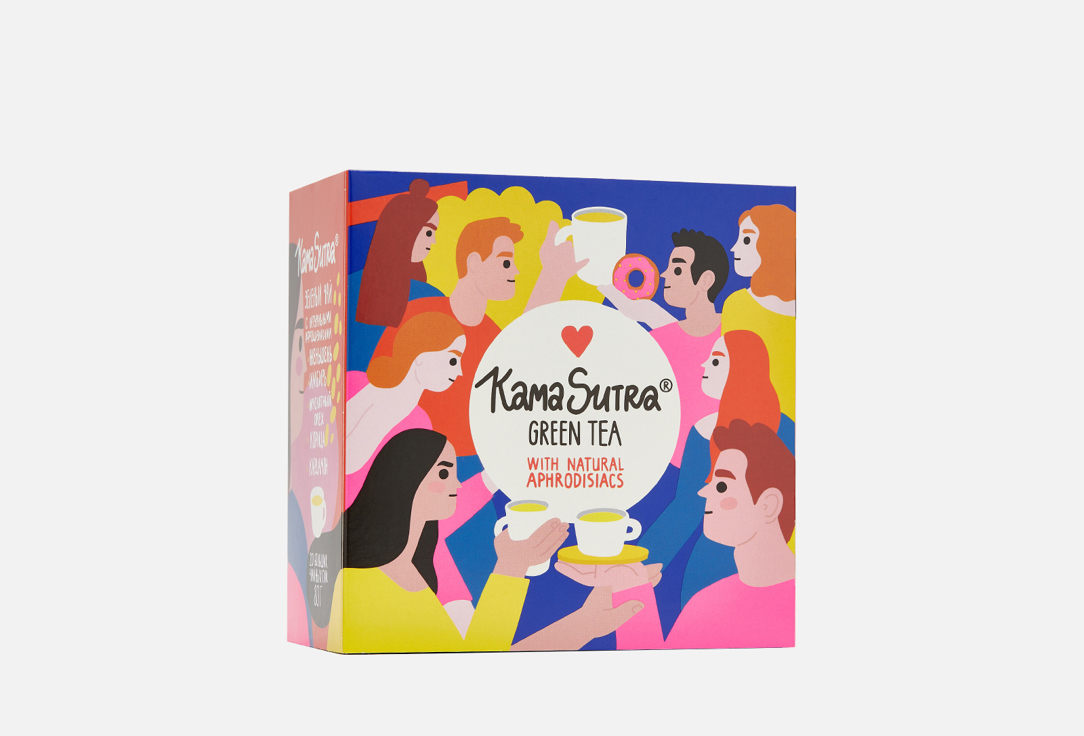Изображение товара Зеленый крупнолистовой чай в больших супер-пакетах KamaSutra байховый с женьшенем, имбирем, мускатным орехом, корицей и кардамоном