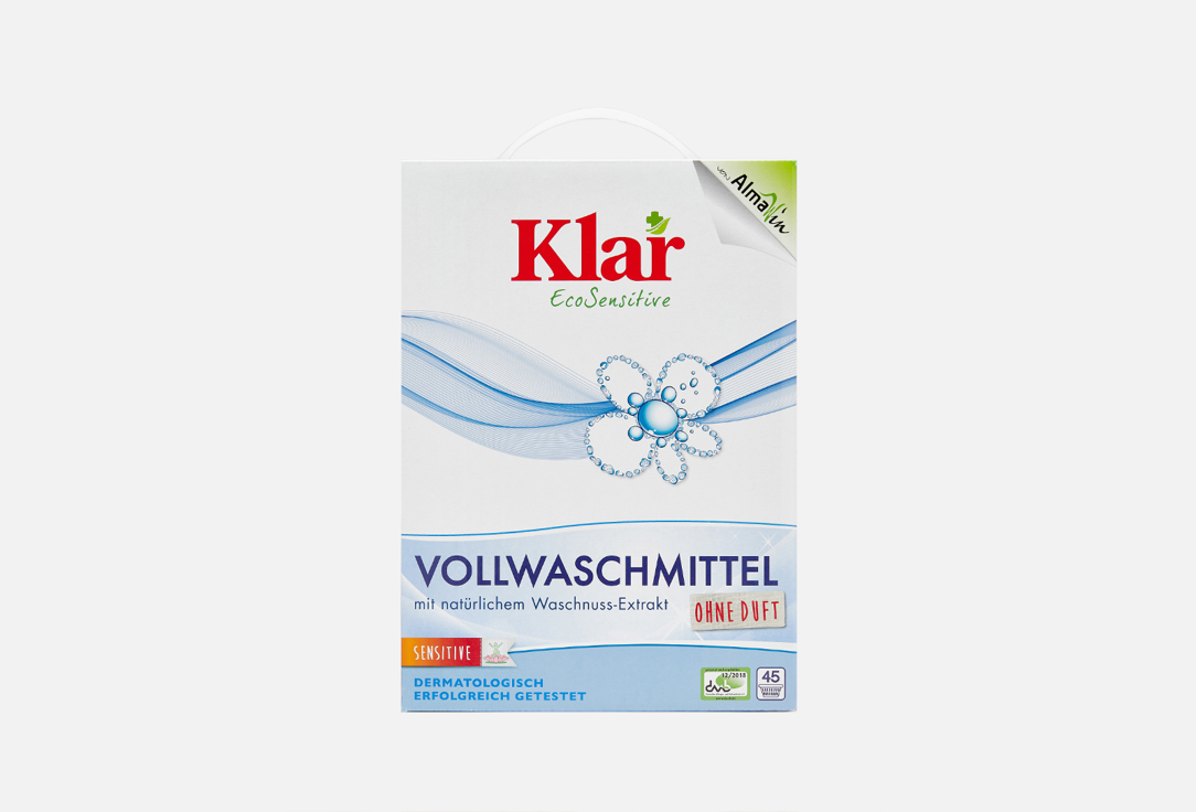 Стиральный порошок на мыльном орехе для белого и прочноокрашенного белья гипоаллергенный ЭКО Klar heavy duty detergent  