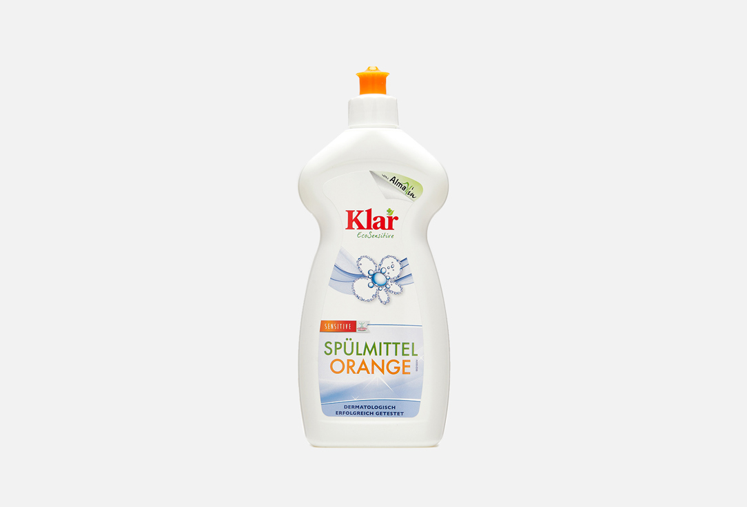 Средство для ручного мытья посуды апельсиновое, гипоаллергенное ЭКО Klar Washing-up Liquid Orange 