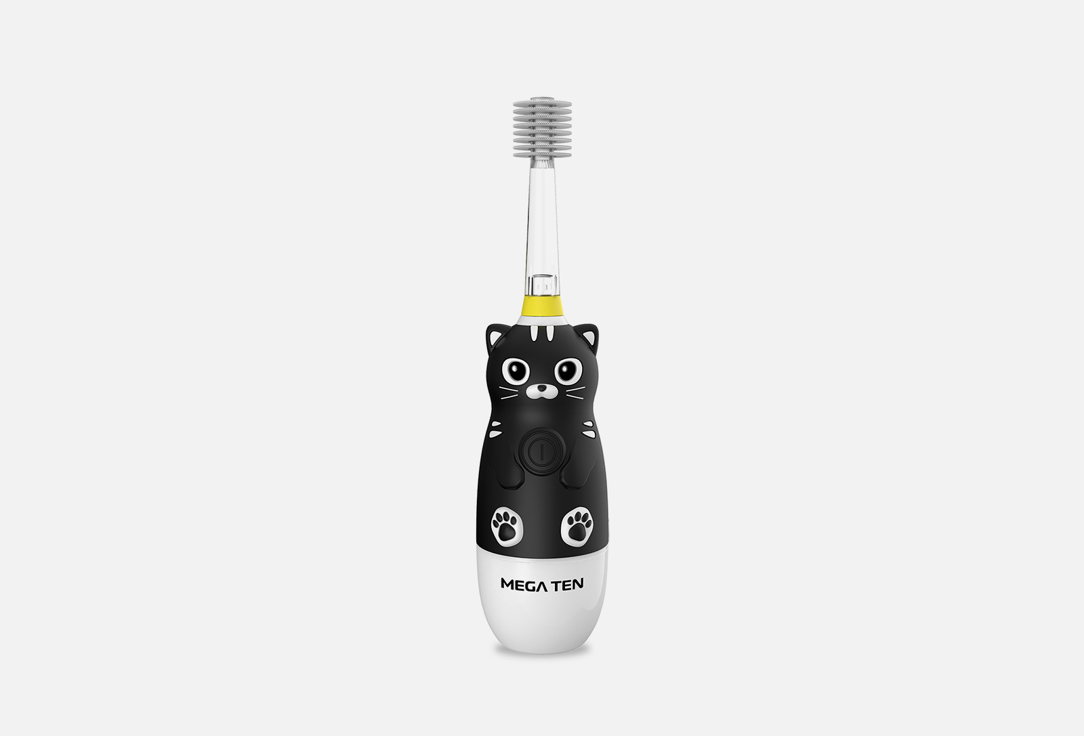 Детская электрическая зубная щетка MEGA TEN KIDS SONIC Black Cat 1 шт электрическая зубная щетка baum zindech u500 black 1 шт