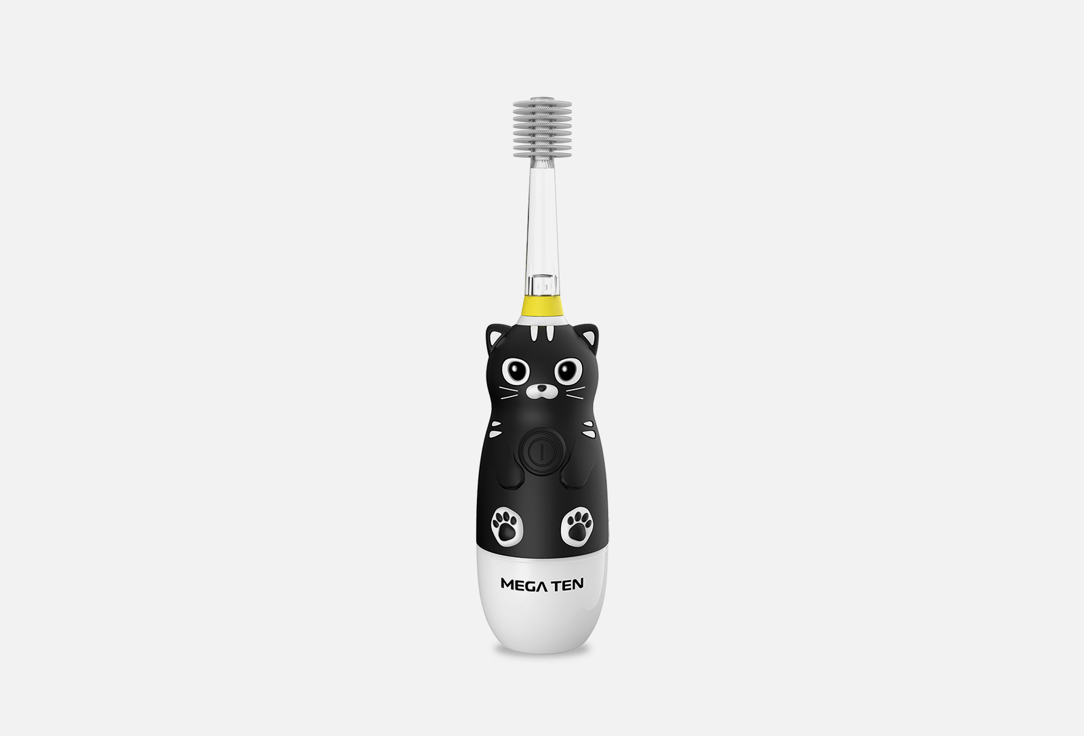 цена Детская электрическая зубная щетка MEGA TEN KIDS SONIC Black Cat 1 шт