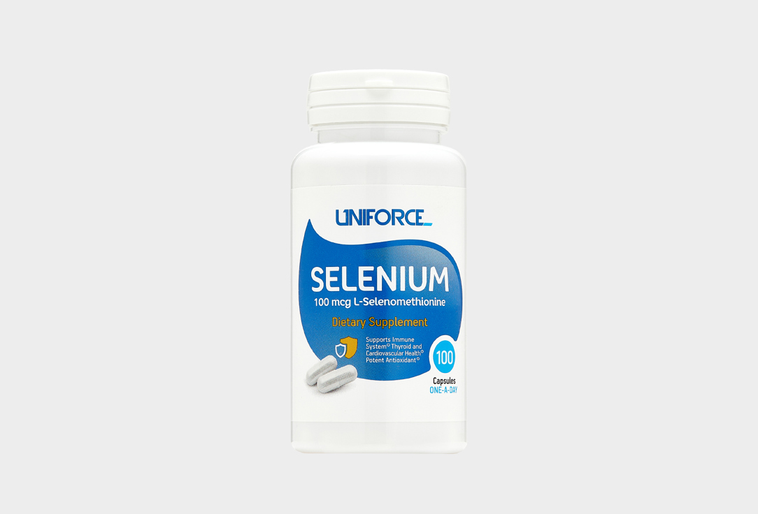 Капсулы UNIFORCE Selenium 100 шт витамин с селен цинк капс 490мг 30 бад