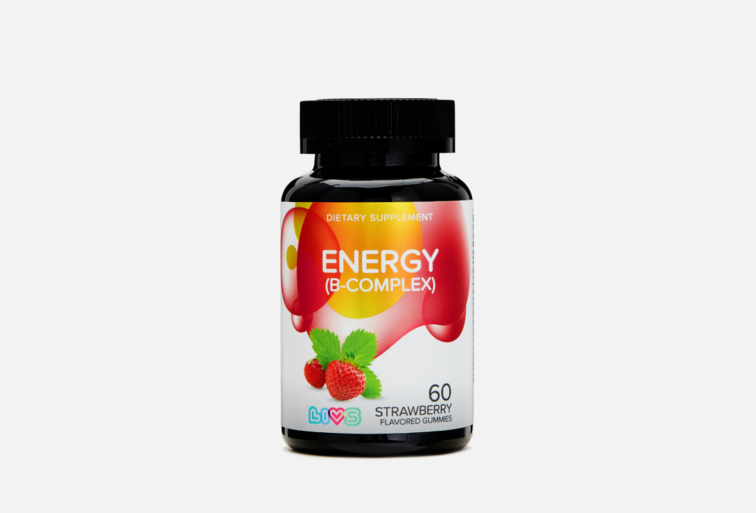 Витаминный комплекс LIVS ENERGY (B-COMPLEX) в жевательных пастилках 60 шт витамин д3 со вкусом фруктов и ягод livs пастилки жевательные 2г 90шт
