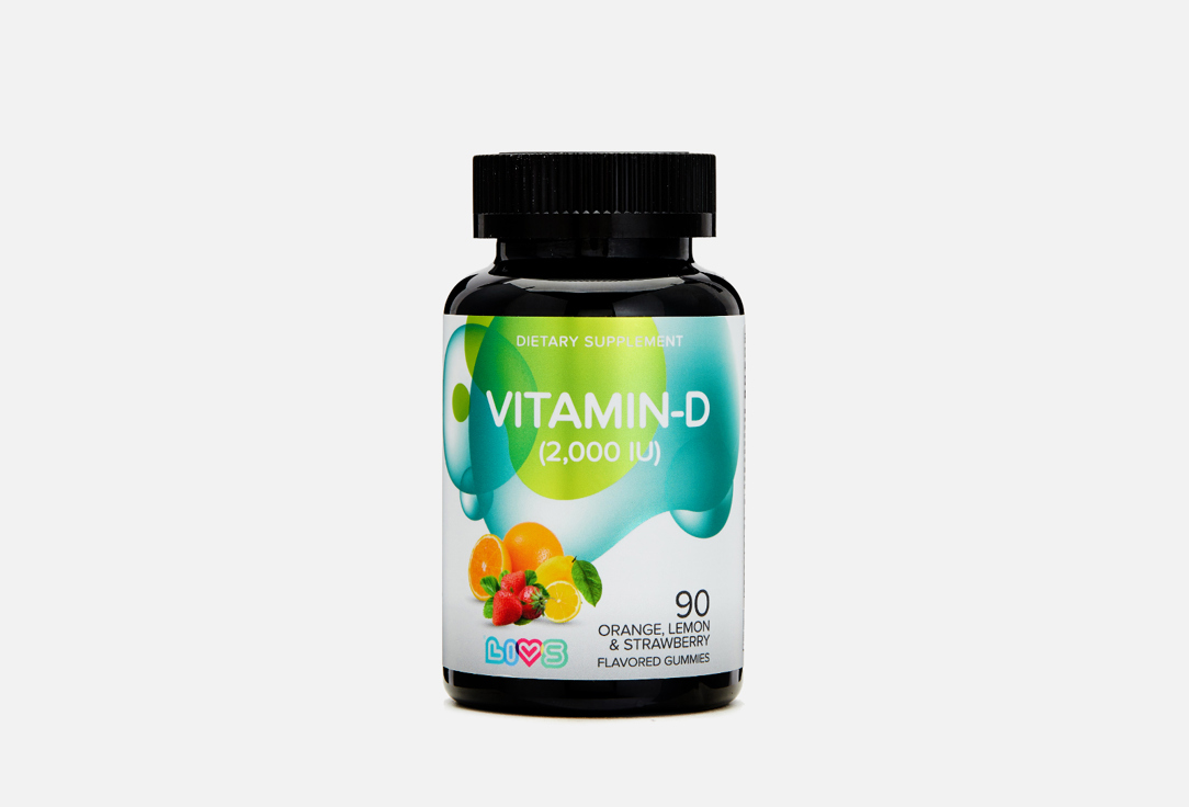 Витамин D3 LIVS 2000 МЕ в жевательных пастилках 90 шт витамин д3 со вкусом фруктов и ягод livs пастилки жевательные 2г 90шт
