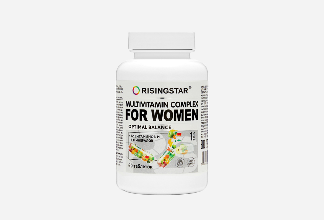 Поливитаминный минеральный комплекс RISINGSTAR В-МИН для женщин 1000 мг 60 шт фото
