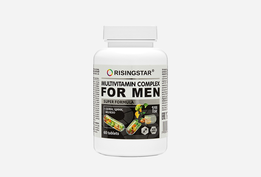 Поливитаминный минеральный комплекс RISINGSTAR Super formula + selenium 60 шт комплекс витаминно минеральный risingstar для женщин 60шт