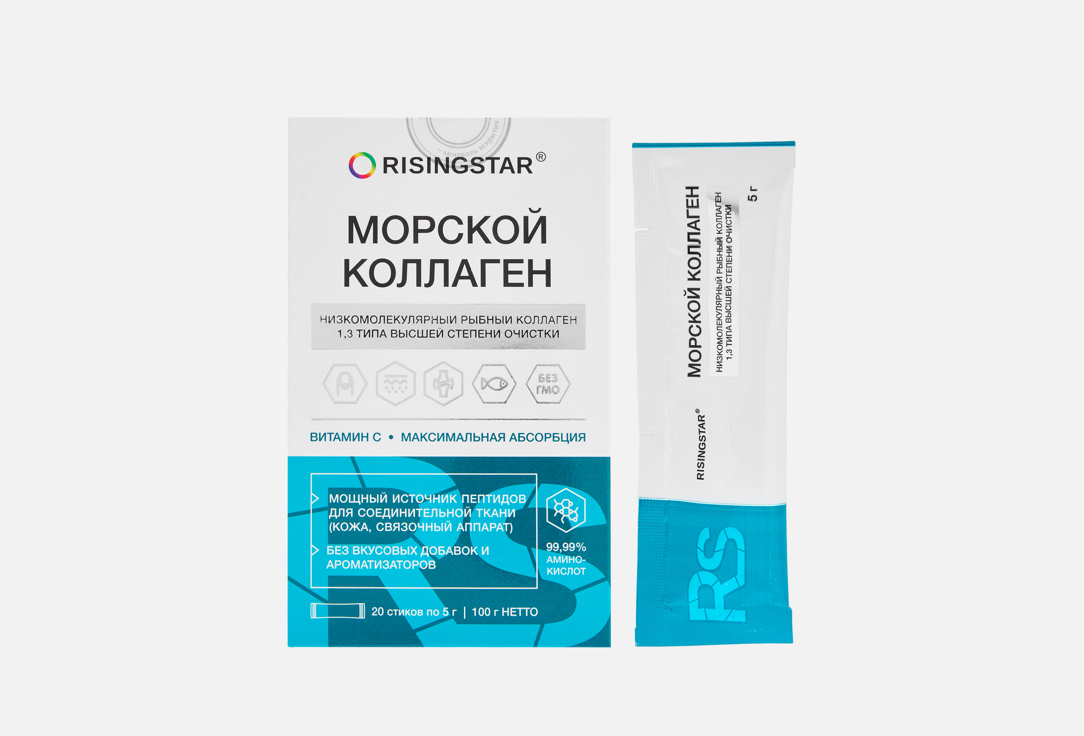 Изображение товара Биодобавка RISINGSTAR Коллаген морской с витамином С 5г стики для взрослых
