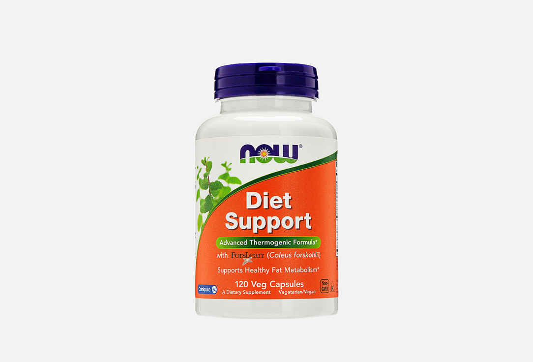 БАД для коррекции фигуры NOW Diet support L карнитин, витамины В6, В3, В5, Йод в капсулах 