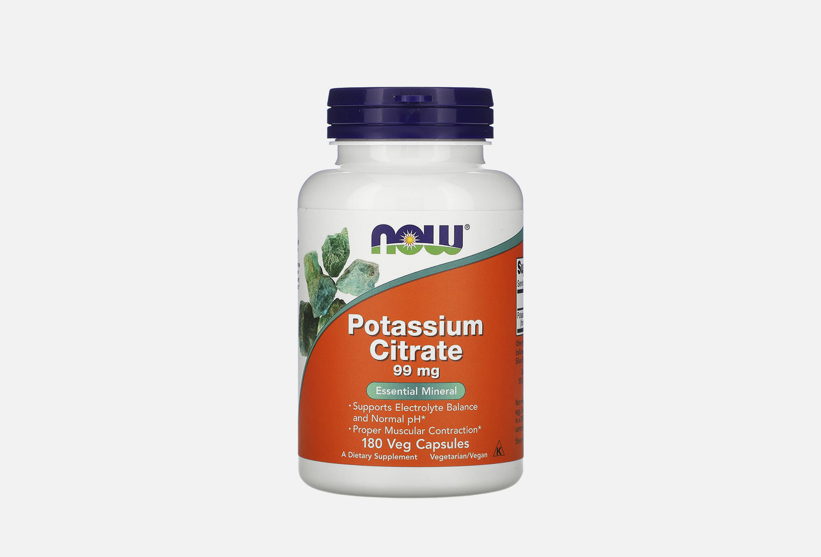NOW Калий potassium citrate 99 мг в капсулах 180 шт — купить в Москве