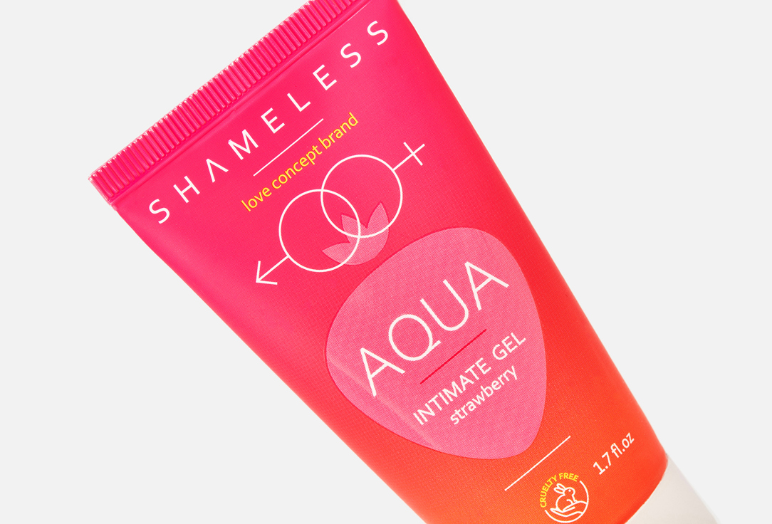 Интимная гель - смазка на водной основе, со вкусом клубники, с пантенолом Shameless Aqua Intimate gel strawberry 