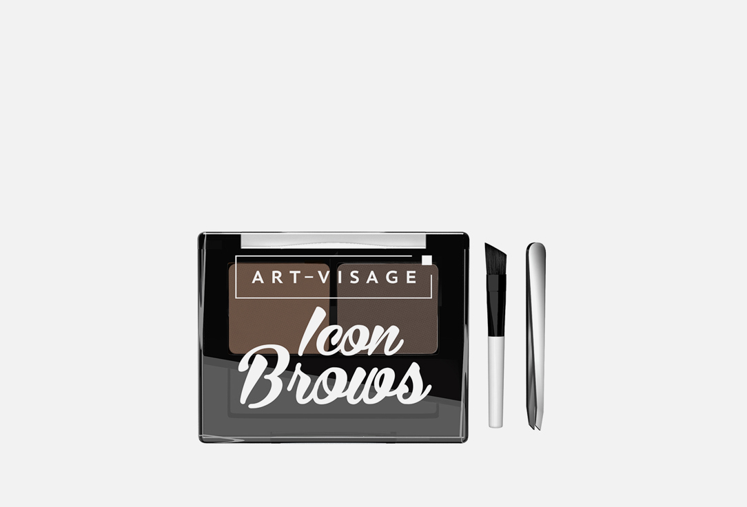 Двойные монохромные тени для бровей ART-VISAGE ICON BROWS 3.6 г art visage карандаш для бровей автоматический cinema brows 04 темно коричневый