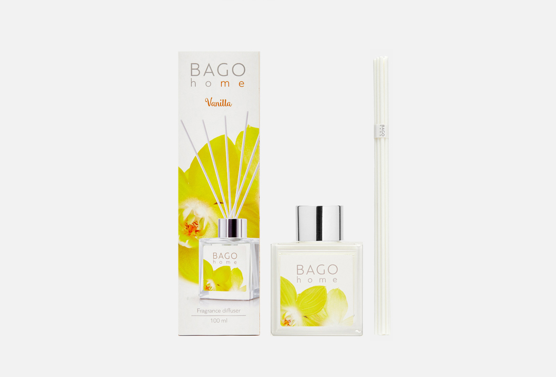 Изображение товара Ароматический диффузор BAGO home Vanilla 100 мл с фибровыми палочками для дома