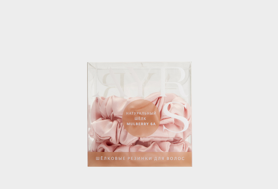 Набор шелковых резинок для волос AYRIS SILK Розовая пудра 3 шт цена и фото