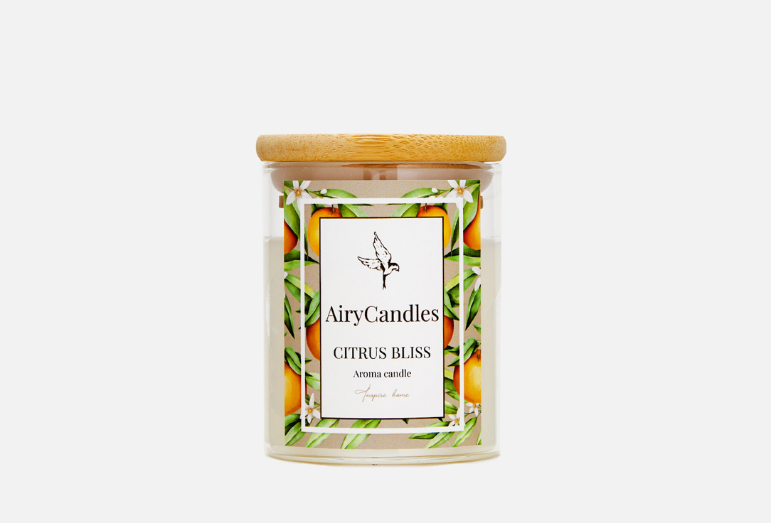 

Свеча ароматическая с хлопковым фитилем AIRYCANDLES, Белый, CITRUS BLISS 240 мл
