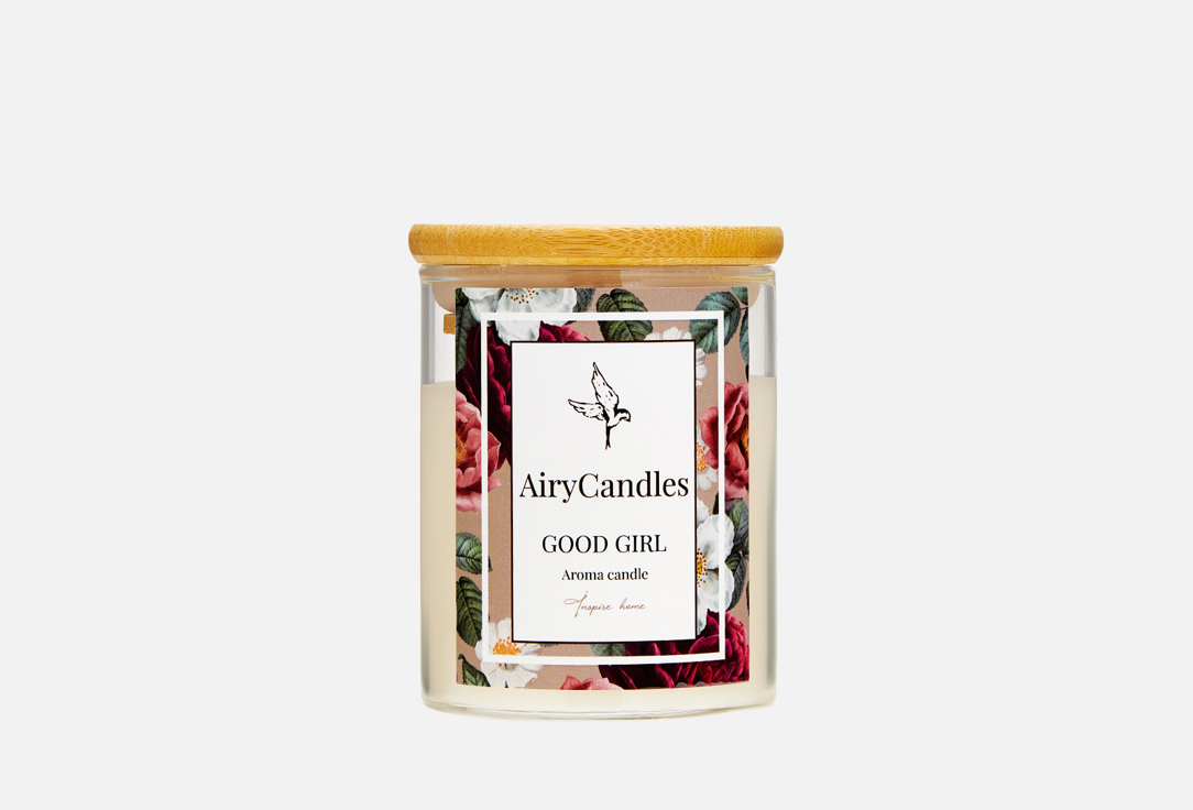 

Свеча ароматическая с хлопковым фитилем AIRYCANDLES, Белый, GOOD GIRL 240 мл