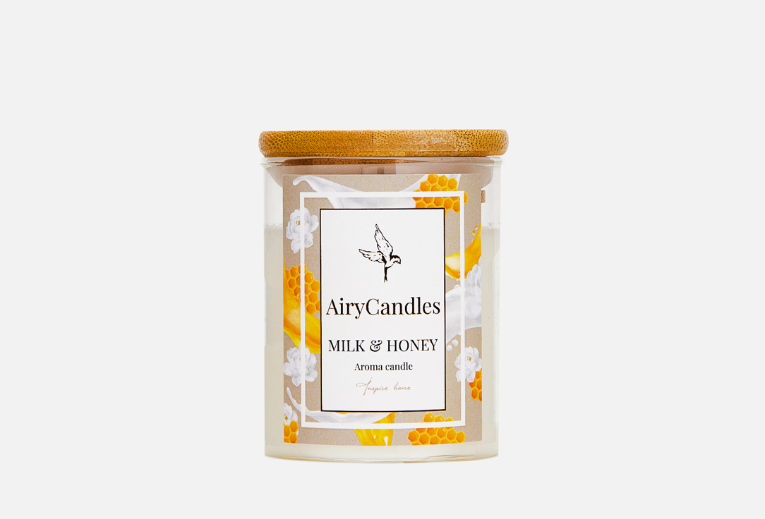 Свеча ароматическая с хлопковым фитилем AIRYCANDLES MILK & HONEY 240 мл ароматическая свеча white honey свеча 85г