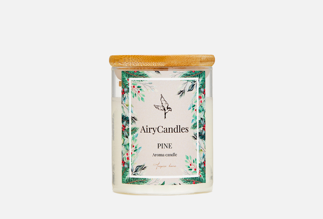Свеча ароматическая с хлопковым фитилем AIRYCANDLES PINE 240 мл