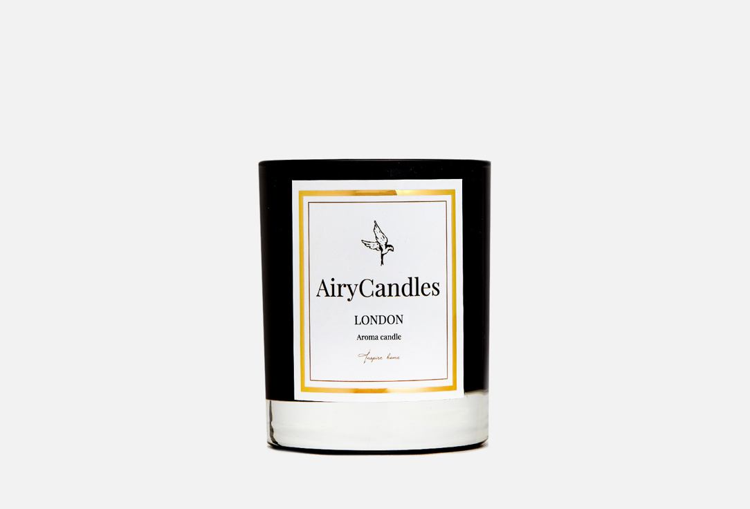Свеча ароматическая с деревянным фитилем AIRYCANDLES LONDON Black Edition 300 мл цена и фото