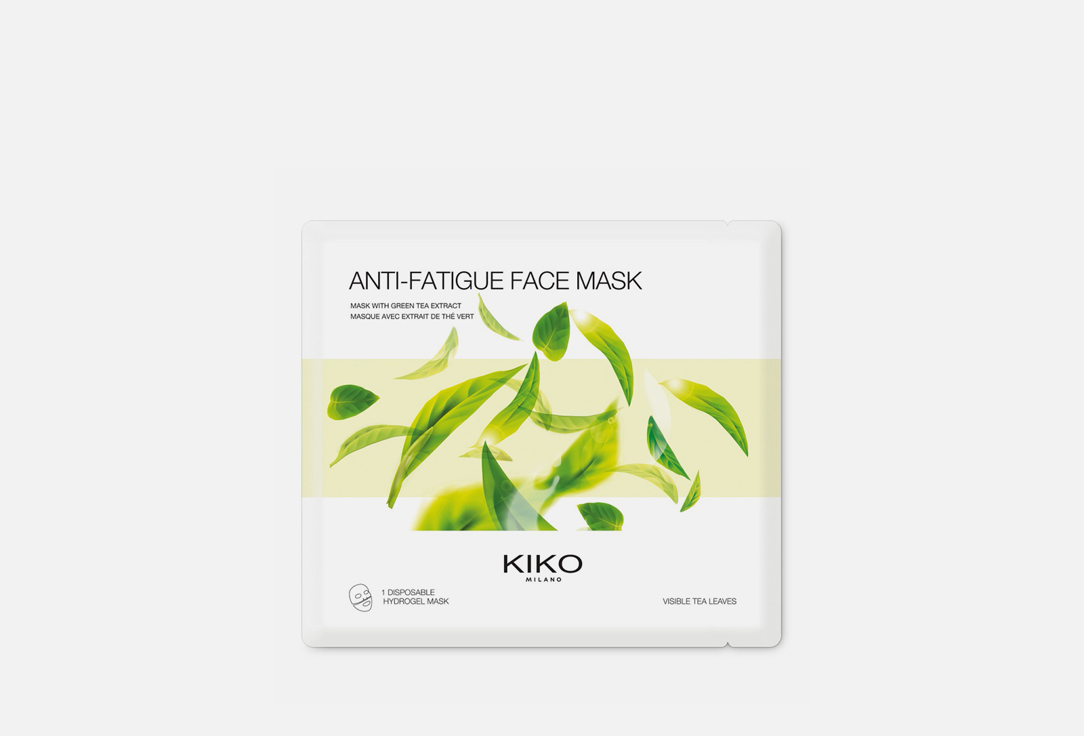 Увлажняющая гидрогелевая маска для лица с экстрактом зеленого чая KIKO MILANO ANTIFATIGUE FACE MASK 1 шт точилка kiko milano single sharpener 1 шт