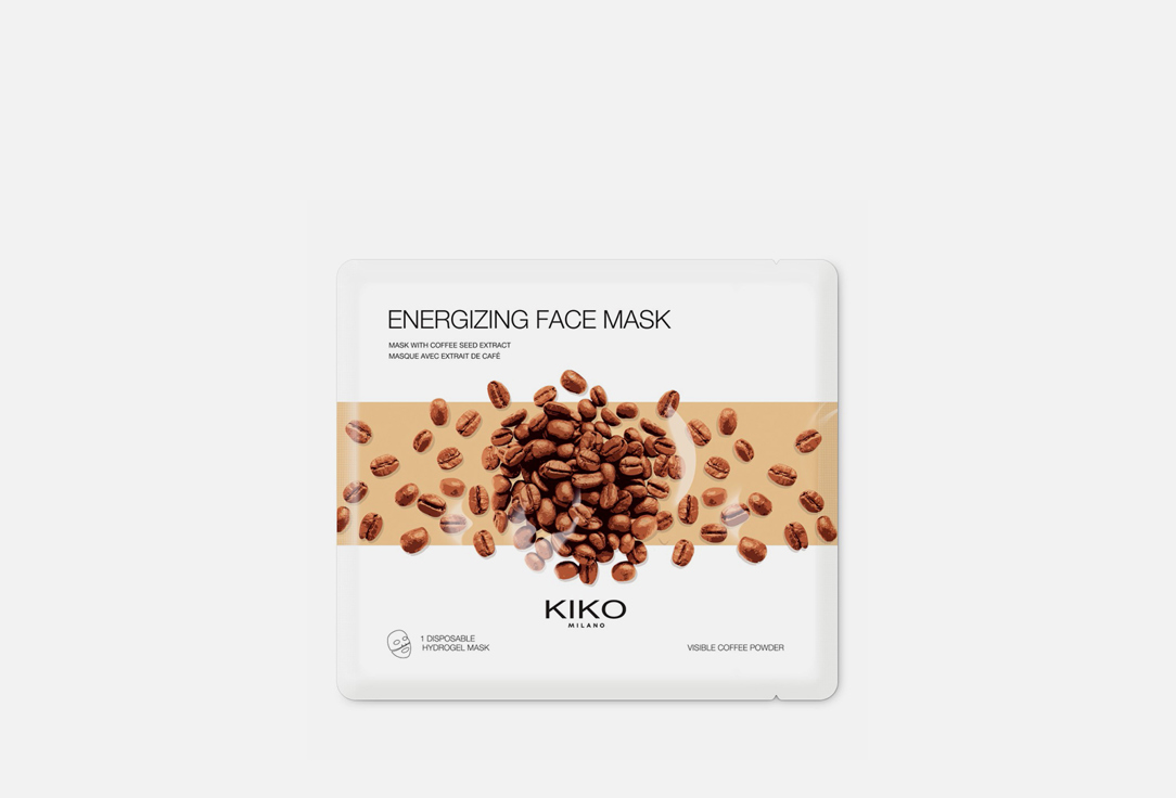 Увлажняющая гидрогелевая маска для лица с экстрактом кофе KIKO MILANO ENERGIZING FACE MASK 1 шт уход за лицом celderma маска для лица гидрогелевая с экстрактом молочного белка увлажняющая