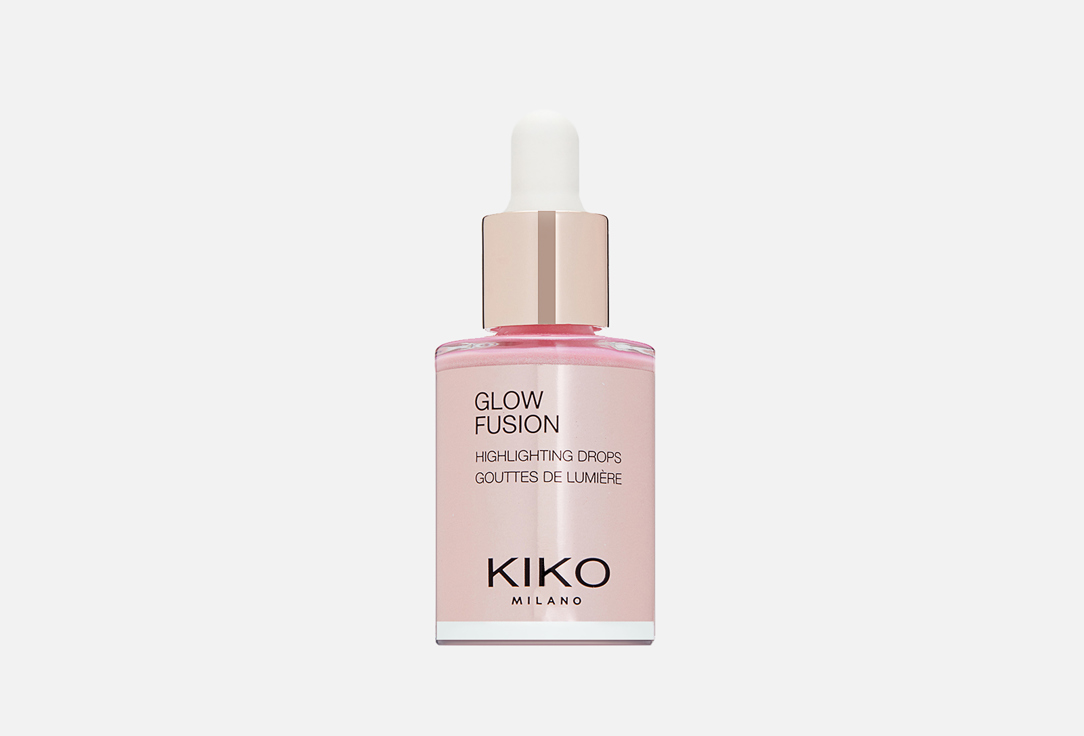 Жидкий хайлайтер для лица с металлическим финишем KIKO MILANO GLOW FUSION HIGHLIGHTING DROPS  01 Platinum Rose