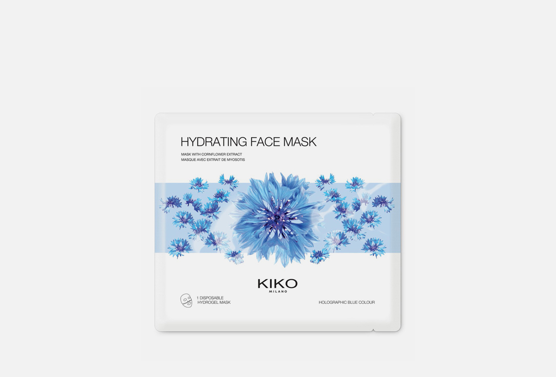 Увлажняющая гидрогелевая маска с экстрактом василька KIKO MILANO HYDRATING FACE MASK 1 шт уход за лицом celderma маска для лица гидрогелевая с экстрактом молочного белка увлажняющая