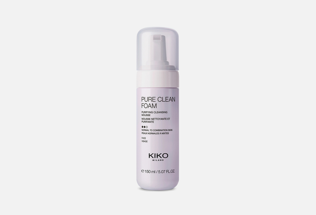 Очищающий мусс для лица KIKO MILANO PURE CLEAN FOAM 150 мл палитра для лица с 6 пудрами kiko milano smart essential face palette 16 гр