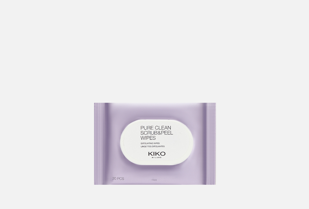 

Салфетки для лица влажные KIKO MILANO, PURE CLEAN SCRUB & PEEL WIPES 20 шт