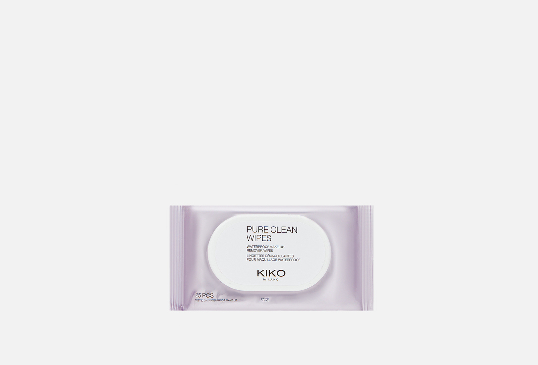 Салфетки для лица для снятия макияжа KIKO MILANO PURE CLEAN WIPES 25 шт