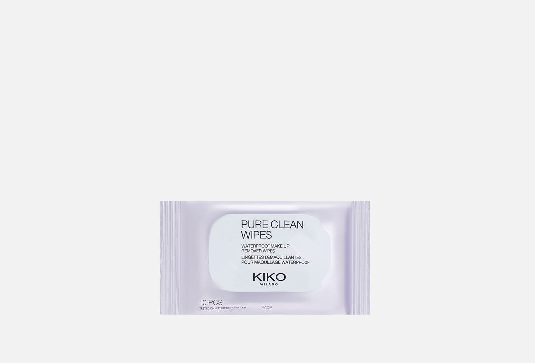 Салфетки для лица для снятия макияжа в компактной упаковке KIKO MILANO PURE CLEAN WIPES MINI 