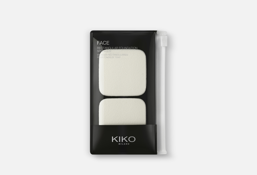 Спонж для жидкой, кремовой и спрессованной тональной основы KIKO MILANO RECTANGULAR FOUNDATION SPONGES 2 шт