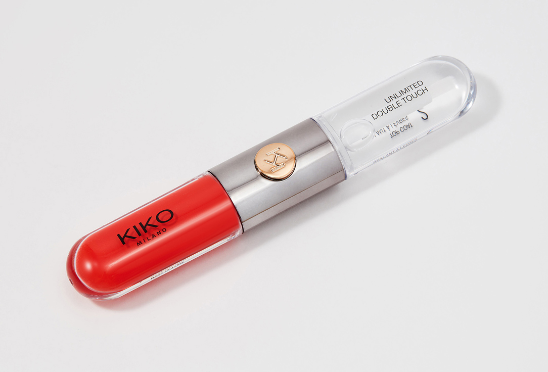 Жидкая помада и блеск для губ 2 в 1  KIKO MILANO UNLIMITED DOUBLE TOUCH 114, Orange Red